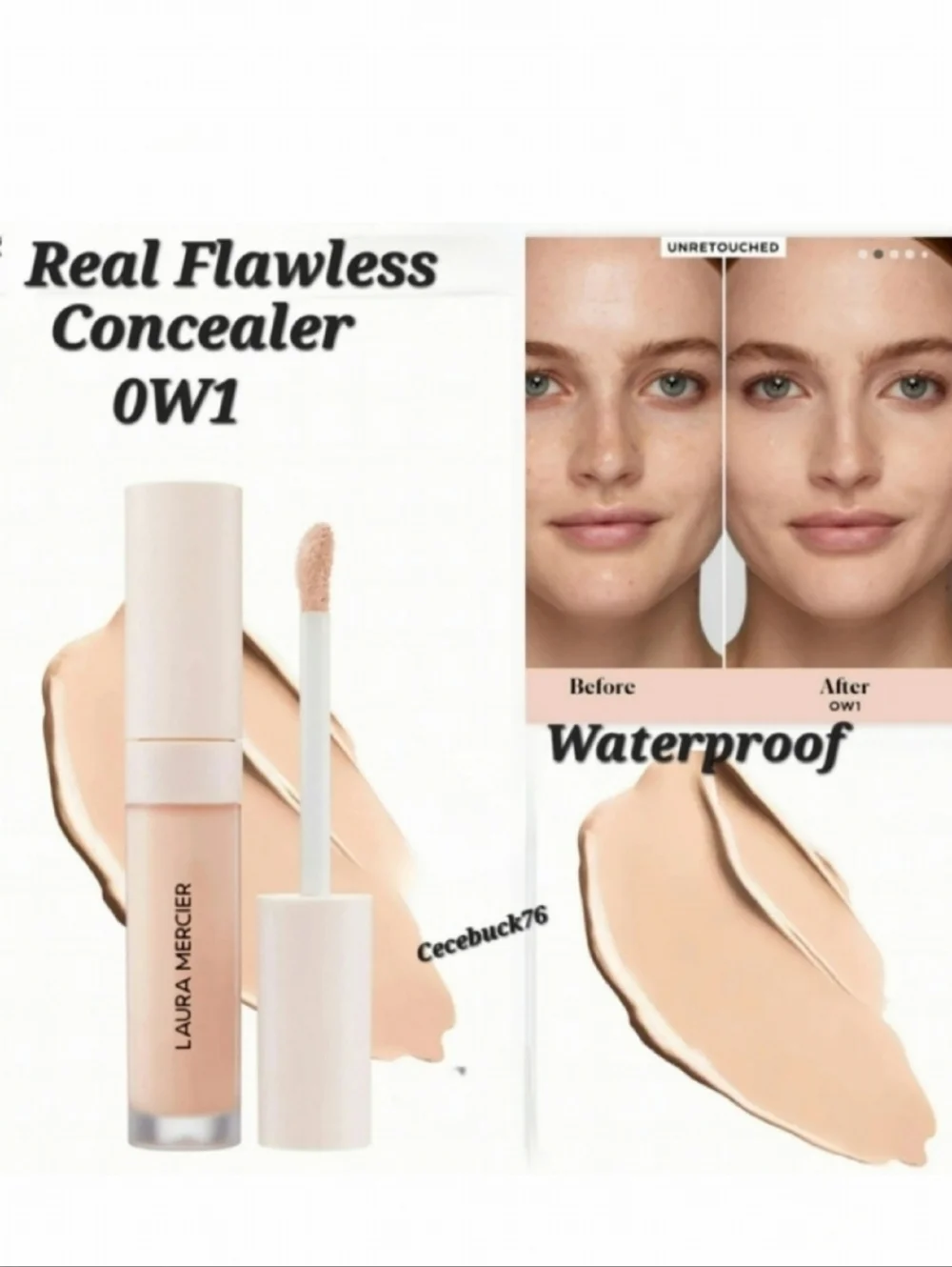 🌺Laura Mercier 0W1 Real Flawless Weightless Perfecting Serum Concealer